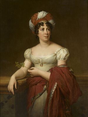 Portrait de Germaine de Staël par Marie-Éléonore Godefroid d'après François Gérard, château de Versailles