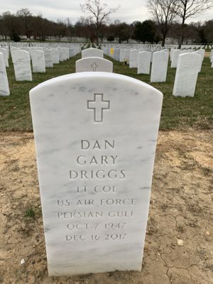 Dan Driggs’ grave marker at Arlington. 
