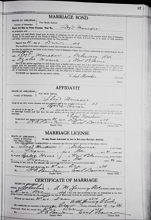 Horn-Manskar Marriage Record