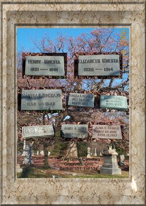 Cemetery Lot Composite of Henry Moesta and Family