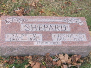Ralph V. & Jennie Oliver (Hines) Shepard's Headstone