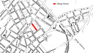 Sheep Street (Birmingham) and area in 1819