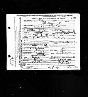 Lilian Gilbert Death Record