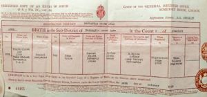 Daniel Benjamin Ryles' birth certificate