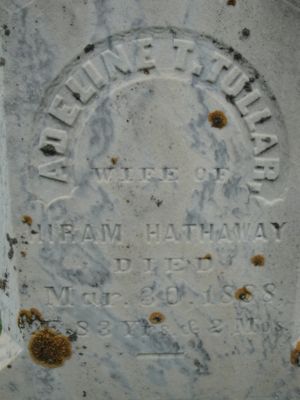 Adaline Tullar 1805-1888 wife of Hiram Hathaway of St. Albans, Vermont