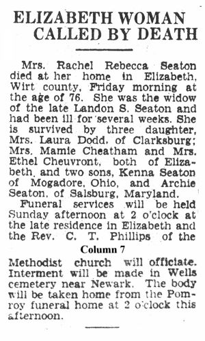 Rachel R. (Greathouse) Seaton Obituary