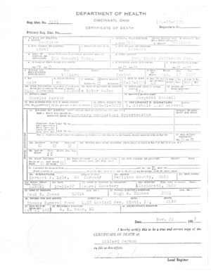 Willard Parton - Certificate of Death