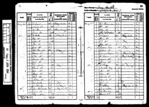 1841 Census showing John Reeves and Sarah and their son Thomas