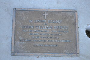 Memorial plaque: John Spears