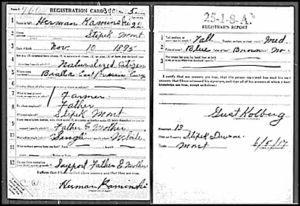 Herman Kaminski WWI Draft Registraiton Card