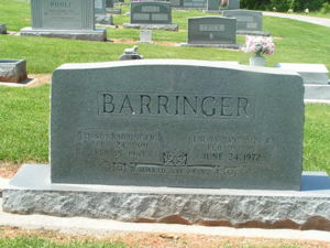 David and Laura Jane Agner Barringer headstone at St Matthews Lutheran Church in Salisbury North Carolina, family photo