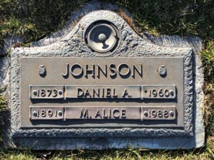 Daniel and Alice Johnson headstone