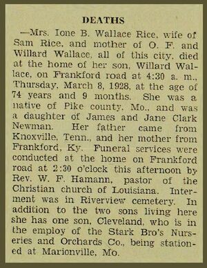 1928 Obituary