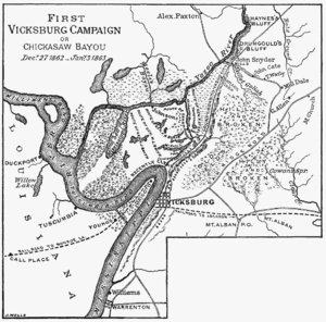 Map of the Battle of Chickasaw Bayou