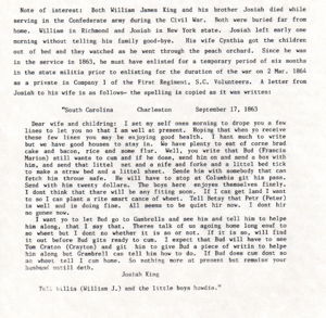 Josiah King's Letter to Cynthia