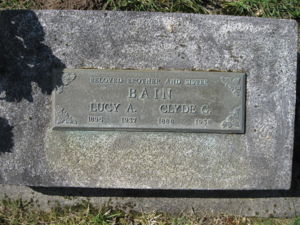 Tombstone of Lucy Armina Bain & her Brother, Clyde Bain