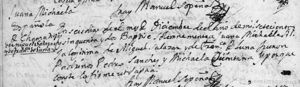 Juana Micaela Salazar 1752 Church Record Of Birth