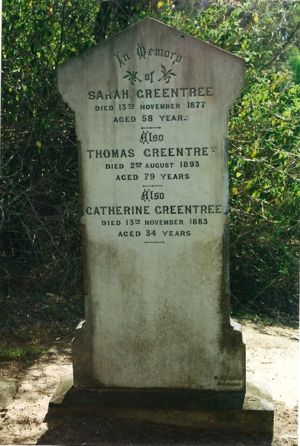Grave of Sarah, Thomas and Catherine Greentree