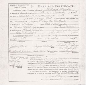 Angus McBide and Verda Corriveau Marriage Certificate 1948