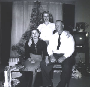 Paul C Akin wife wife Margaret V. & daughter (standing) Betty Jean Akin