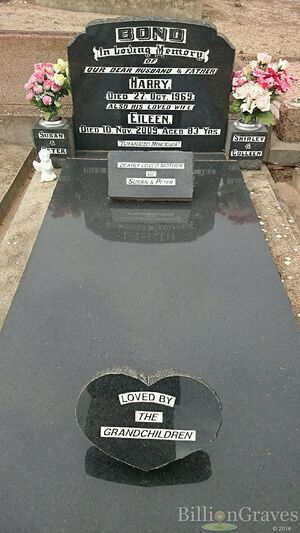 Headstone of the grave of Eileen (Angley) Bond