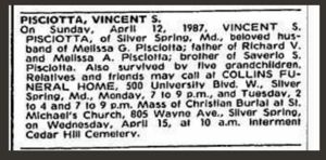 Obituary of Vincent Pisciotta