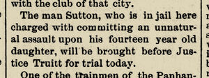 James Sutton Court Trial, Ottumwa Daily Democrat, Wednesday, 5 August 1891, Page 2, Column 3