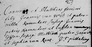 Baptism registration Matthias & Joannes Wijss, Horst 23 May 1688.
