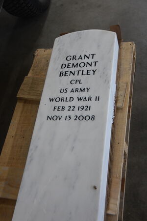Headstone in crate 