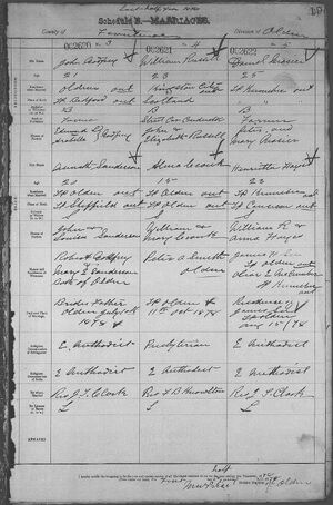 Marriage Record of John Godfrey and Aseneth Sanderson