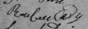 Reuben Cady Signature from Military Record