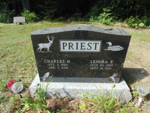 Charles and Lenora Priest cemetery stone