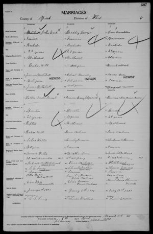 Franklin Case and Alice Maud Mabel Skinner Marriage Registration