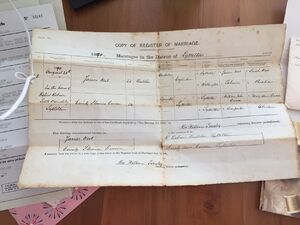Marriage certificate: James West, Emily Carson