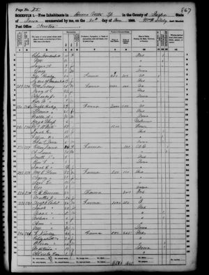 1860 US Census for Buena Vista,  Jasper County, Iowa