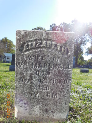 Elizabeth Bills Marshall Headstone