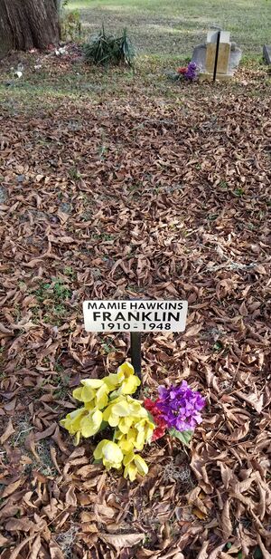 Mamie Hawkins Franklin, Gravestone, DeSoto Field Cemetery FL USA