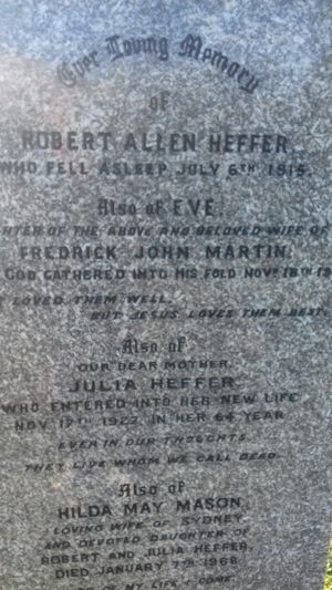 Resting place for Robert Heffer