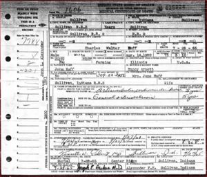 Charles Walter Huff death certificate