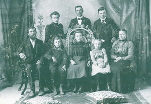 James Myers and Mary Ellen Baker Myers with Children