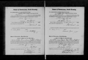 Marriage Record for Isaac Duncan and Mary Hatfield