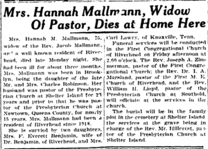 Hannah Robinson Mallmann Obituary