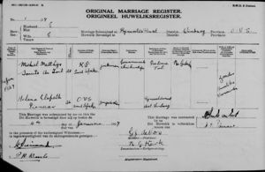 1927.01.14 Marriage of Michiel Mattyhs Smuts du Toit and Helena Elspeth Pienaar Marquard OFS
