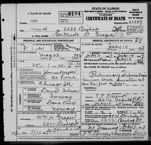 Gertrude Graper Death Certificate