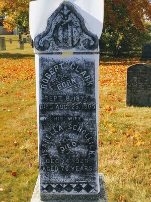 Robert Clark and Isabella Shollick Grave Stone