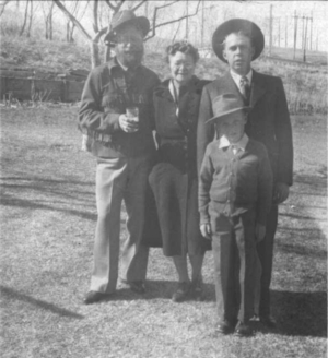 Ada Mazeppa Crouse with sons Harvey and George and grandson Fritz