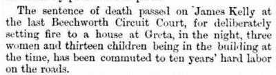 Death Sentence Passed 18 April 1868 at Beechworth