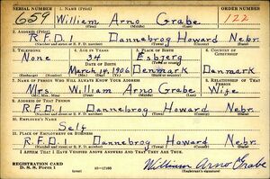 Registration Card (D. S. S. Form 1):  William Arno Grabe