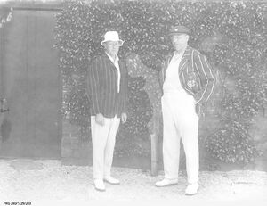 Cricketers Warwick Armstrong and Donald Gehrs at Adelaide Oval [PRG 280/1/29/203] • Photograph