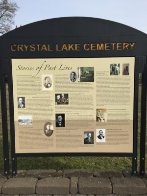 Crystal Lake Cemetery Sign